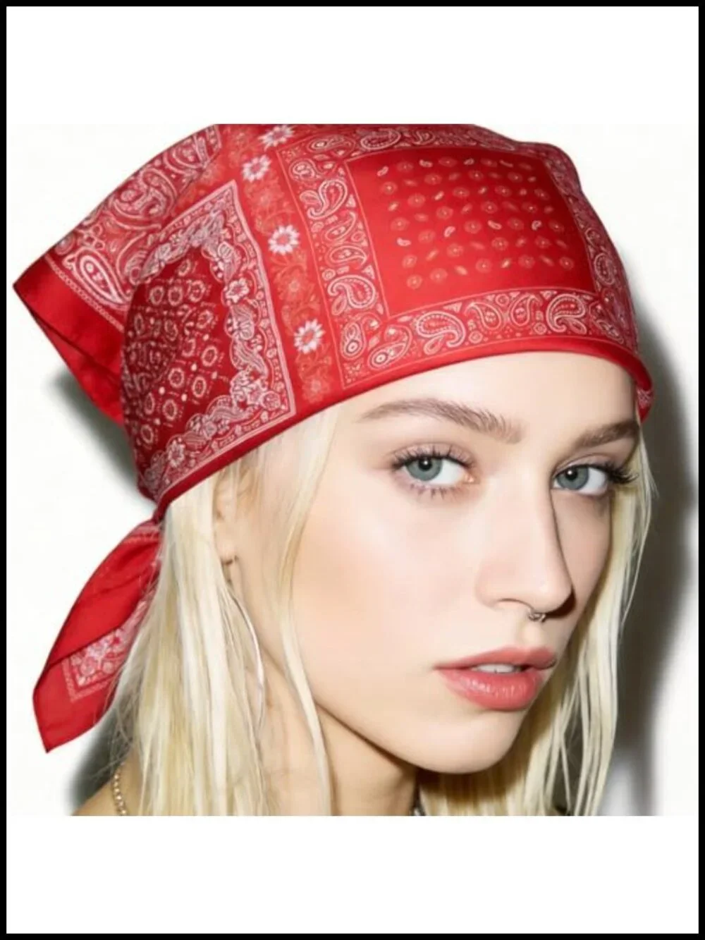 Classic Red Bandana Style Square Scarf for Hair Neck Bag 100% Polyester